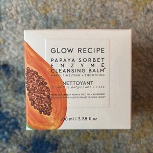 Glow Recipe Papaya Sorbet Cleansing Balm with Orange and White Packaging